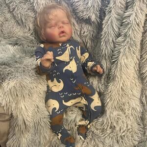 Reborn Caucasian Sleeping Blonde Baby Boy Doll and Accessories (NWT)